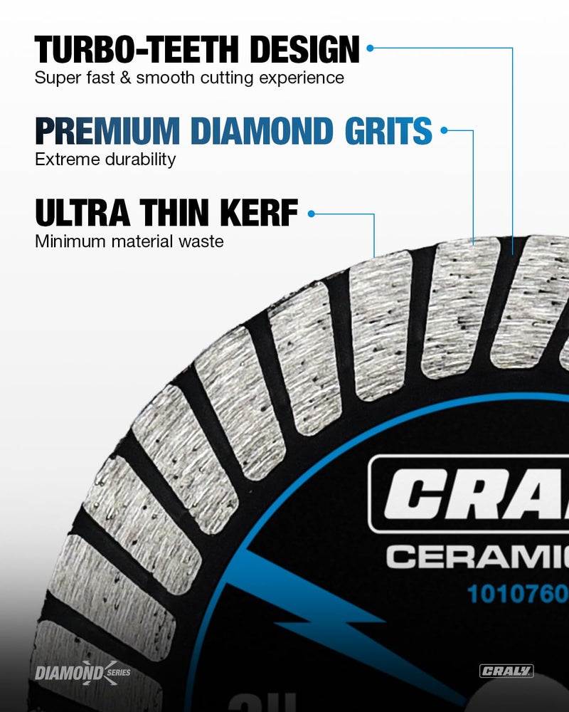 CRALY 3 Inch Super Thin Turbo Diamond Blade, 3/8 in Arbor, 3'' Diamond Stone Blade for Angle Grinder & Circular Saw, Diamond Cutting Wheel for Cutting Granite, Concrete, Brick, Marble, Masonry, 2PC - Image 3